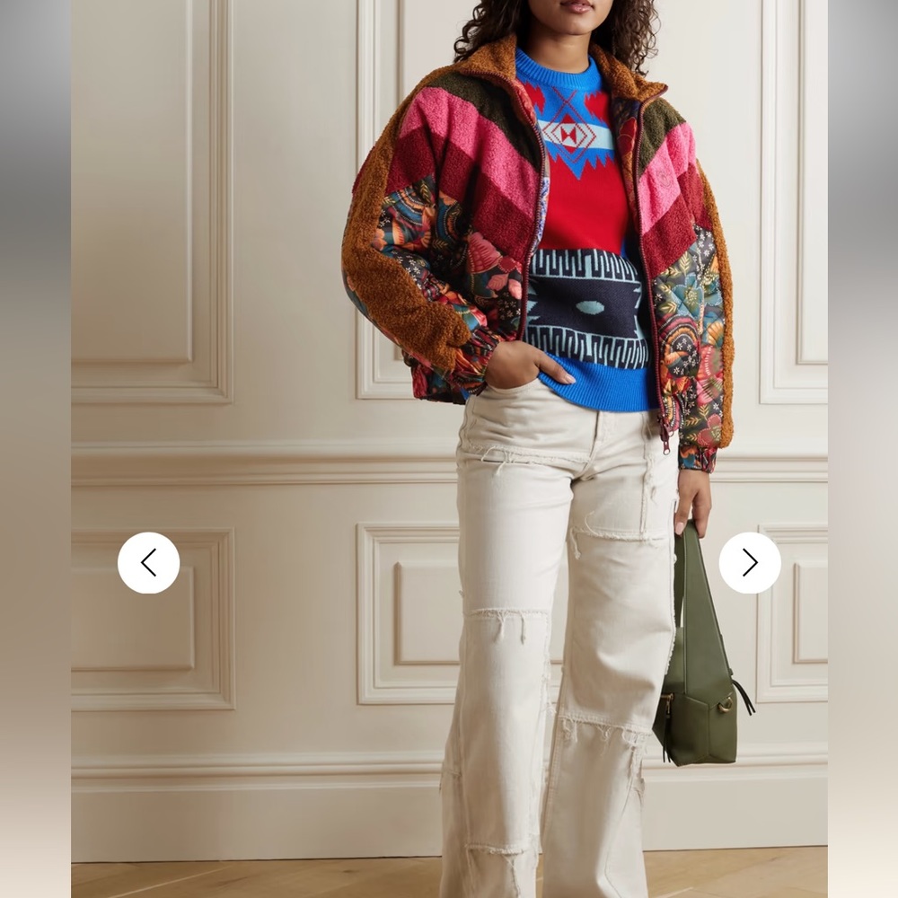 NWT FARM RIO Toucanfly Reversible Floral Print Quilted Puffer Jacket Size L - Picture 3 of 14
